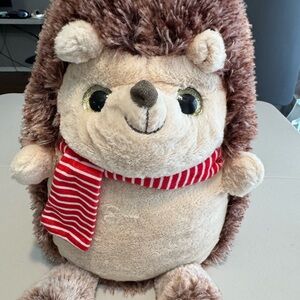 Holiday Time Light Up Hedgehog With Red Scarf Plush Stuffed Animal 16" Works